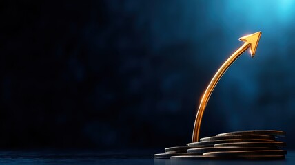 Business Growth: An Arrow Pointing Upward Symbolizing Progress and Success in the Corporate World