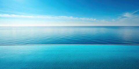 Obraz premium Serene Infinity Pool Merging Seamlessly with the Vast Ocean Horizon Under a Bright Sunny Sky