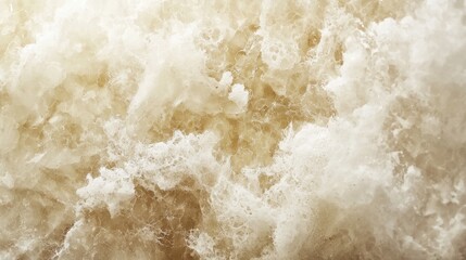 A close-up view of creamy waves, creating a textured, frothy surface, reminiscent of turbulent waters or natural phenomena.