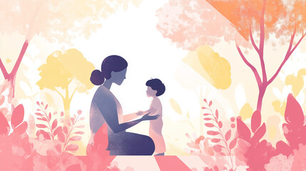 Everyday Parenting Moments in a Lush Park Setting. Autumn in the park