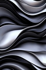 Obraz premium Abstract Waves in Black and Silver Textures