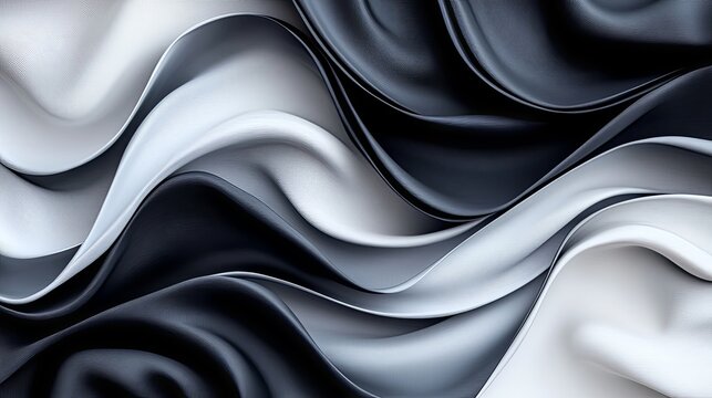 Abstract Wave Design in Black and Gray Tones