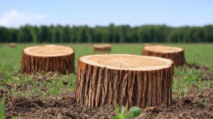 Deforestation impact on nature open field photography clear sky ground level environmental awareness