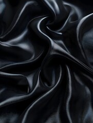 Fototapeta premium Photo of Black Silk Fabric