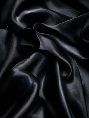 Fototapeta premium Photo of Black Silk Fabric