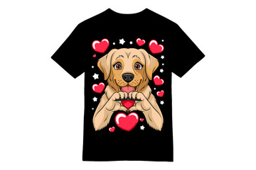 Golden Lab with Heart T-Shirt