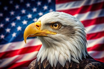 Majestic American Eagle Portrait: Patriotic Bird Symbol