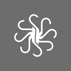 Fototapeta premium The monogram is the ornament hook rotate. Elegant and outline.