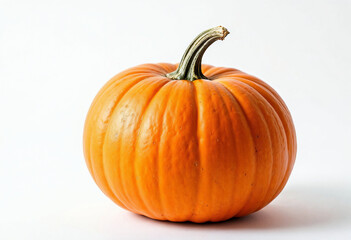 Autumn pumpkin with perfect texture on white background