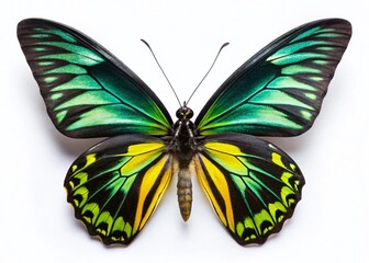 Fototapeta premium Majestic Queen Alexandra's Birdwing Butterfly: A Minimalist Portrait