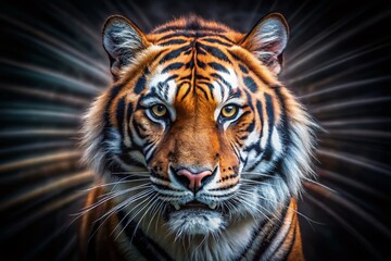 Fototapeta premium Majestic Tiger Head, Long Exposure Wildlife Photography