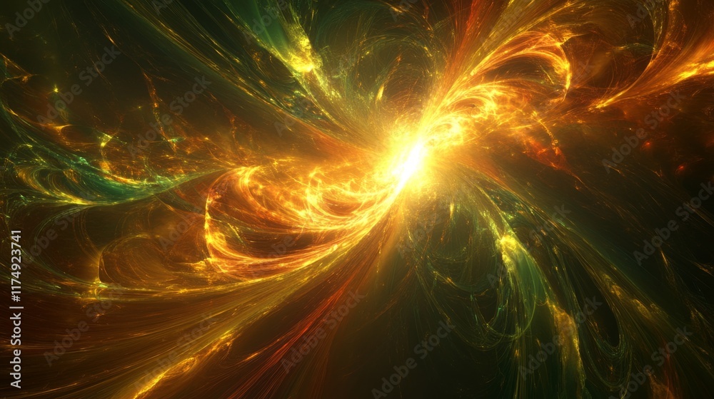 Fototapete a burst of light emanating from a central point in space, radiating outward in all directions with l