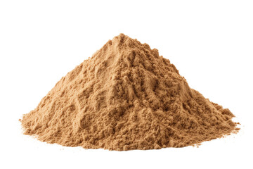A high pile of desert sand with sharp, defined edges and a fine grain, Isolated on white background