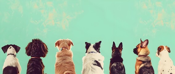A Diverse Group of Adorable Dogs Posing Together Outdoors