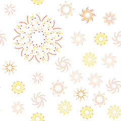 beautiful abstract, colored background with flower shapes and spirals