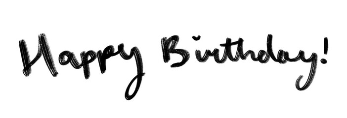 Handwritten Happy Birthday, transparent background