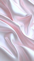 Obraz premium A subtle abstract background featuring soft pastel waves, creating a smooth and flowing texture in gentle pink and white hues.