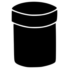 closed blank container tube shape hand drawn glyph illustration