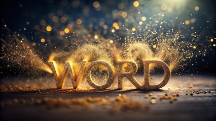 Minimalist Business Concept: Word Emerging from Particles, Fading Away