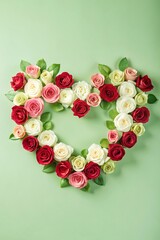 Roses fraîches en forme de cœur, idéales pour les décorations de mariage, les anniversaires et les événements romantiques.