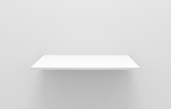 Empty white shelves