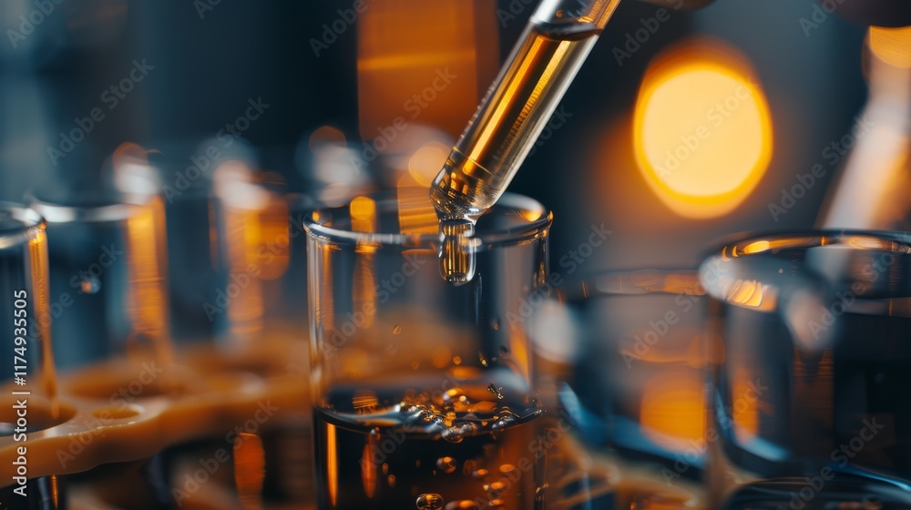 Poster Scientist using pipette to transfer liquid in a lab