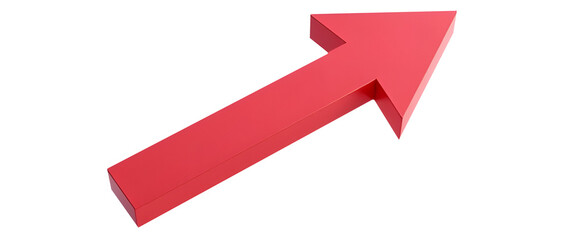 Sharp Red Arrow Points Upward, Symbolizing Growth, Progress, and Success. A Dynamic Visual Representation., cut out