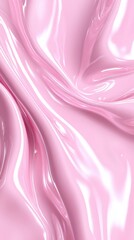 Obraz premium A fluid, flowing design in shades of pink, mimicking iridescent satin or holographic foil with a smooth and glossy texture.