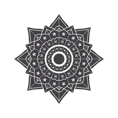 Decorative pattern mandala design. Easy Mandala Black and White Outline. Mandala for Coloring Pages