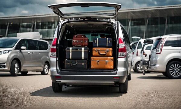 Van transfer with luggage.