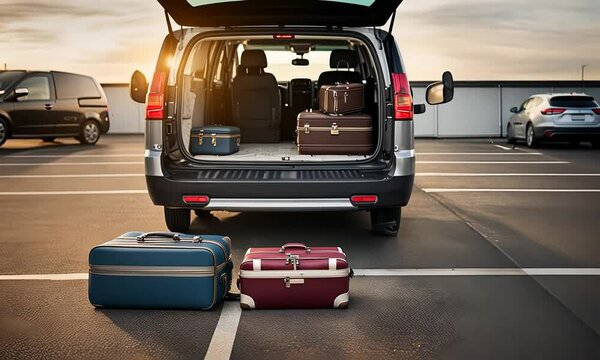 Van transfer with luggage.