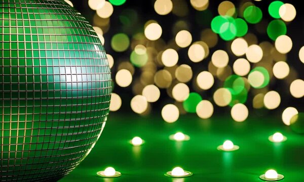 Disco club decorated for St. Patrick's Day.