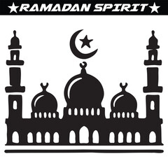 Ramadan spirit silhouette vector illustration