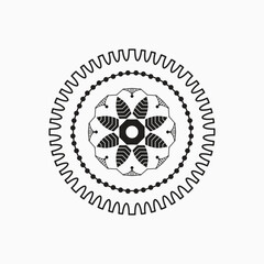 Decorative pattern mandala design. Easy Mandala Black and White Outline. Mandala for Coloring Pages