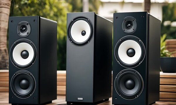 Speakers at a pool party.