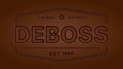 Debossed text effect, letterpress text style