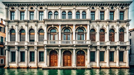 Naklejka premium Minimalist Venice Library Facade: Sansoviniana Architectural Detail