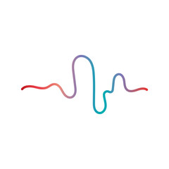 Audio technology, music sound waves vector icon illustration