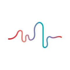 Audio technology, music sound waves vector icon illustration