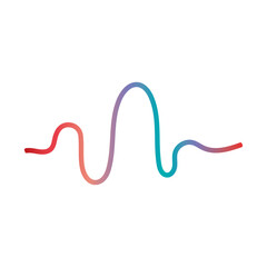 Audio technology, music sound waves vector icon illustration