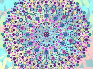 Beautiful colorful wallpaper background print with mandala bright art decor design