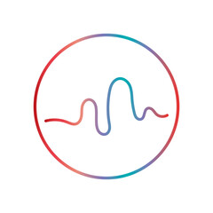Obraz premium Audio technology, music sound waves vector icon illustration