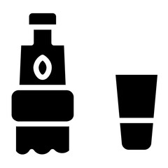Water Bottle Plastic Glyph Icon