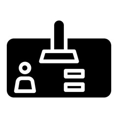 Press Card Badge Glyph Icon