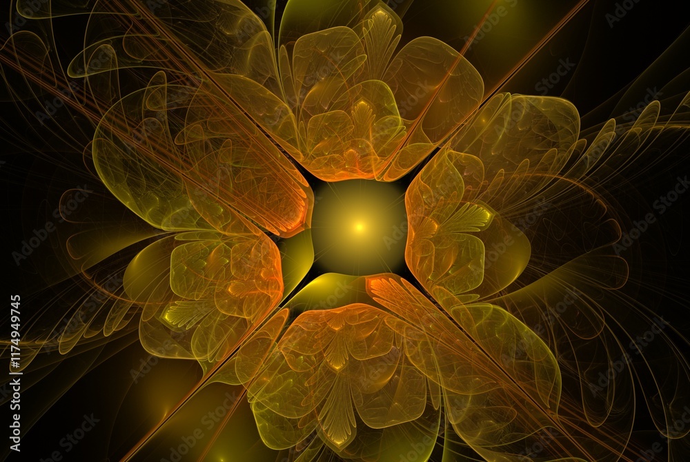 Poster computer generated fractal pattern and shape