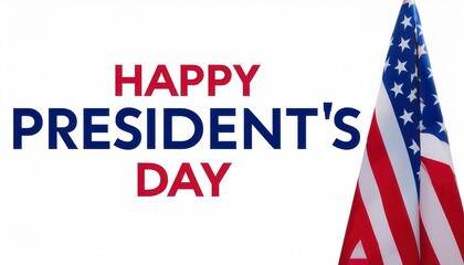 Happy Presidents Day Illustration with Smiling Cartoon President in Blue Suit Red Tie Celebrating American Holiday Patriotic Theme
