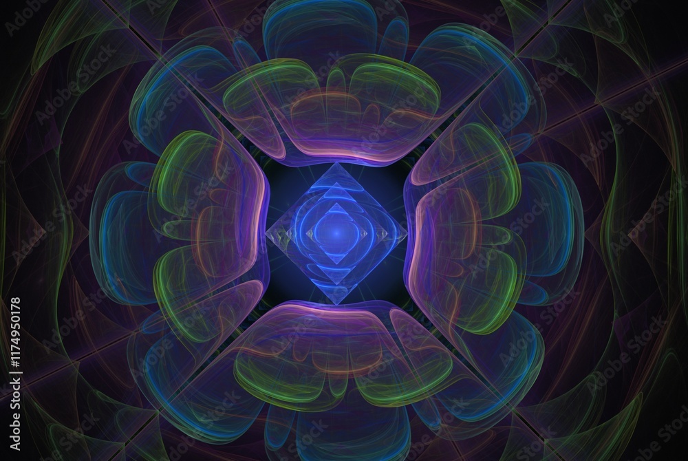 Poster computer generated fractal pattern and shape