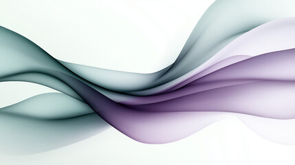 Fototapeta premium Soft waves in shades of green and purple create a sense of fluidity and elegance across the design