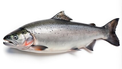 Naklejka premium Salmon on White Background, sea, nature, sea, nature,ocean