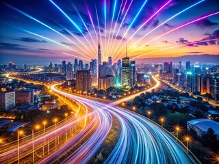 Fototapeta premium Fast Internet Access: VDSL, UMTS Connection - High-Speed Broadband Technology